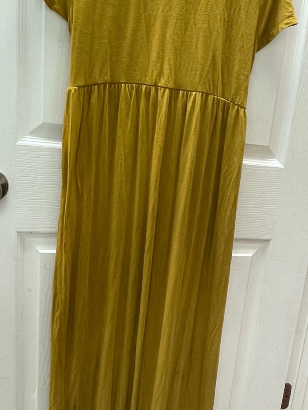 Mustard maternity nursing dress - Picture 2 of 5